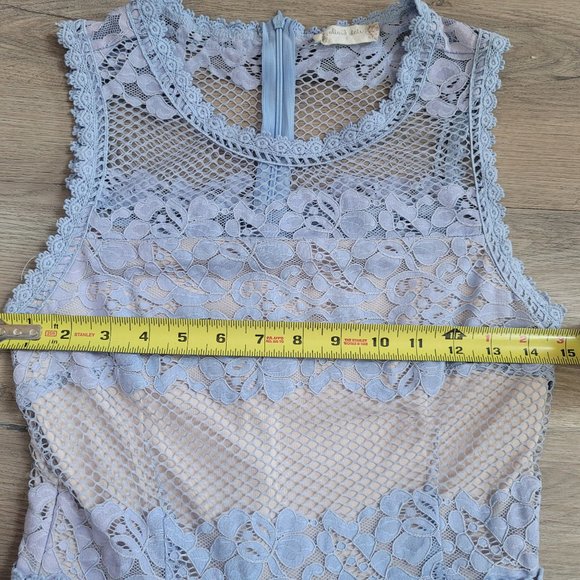 Altar'd State Dress Cream and Blue Lace and Tulle Small - Picture 4 of 7